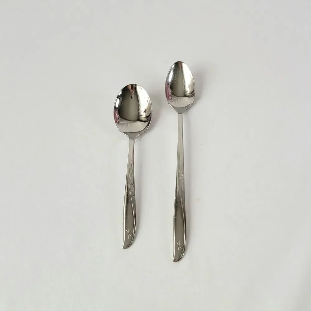 Vintage Oneida Twin Star Flatware Community Stainless Iced Tea Soup Spoon Atomic